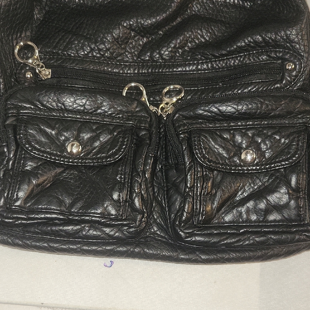 Faux Crushed Leather Women's 3-way. Bag.Crossbody.Backpack - Picture 2 of 5